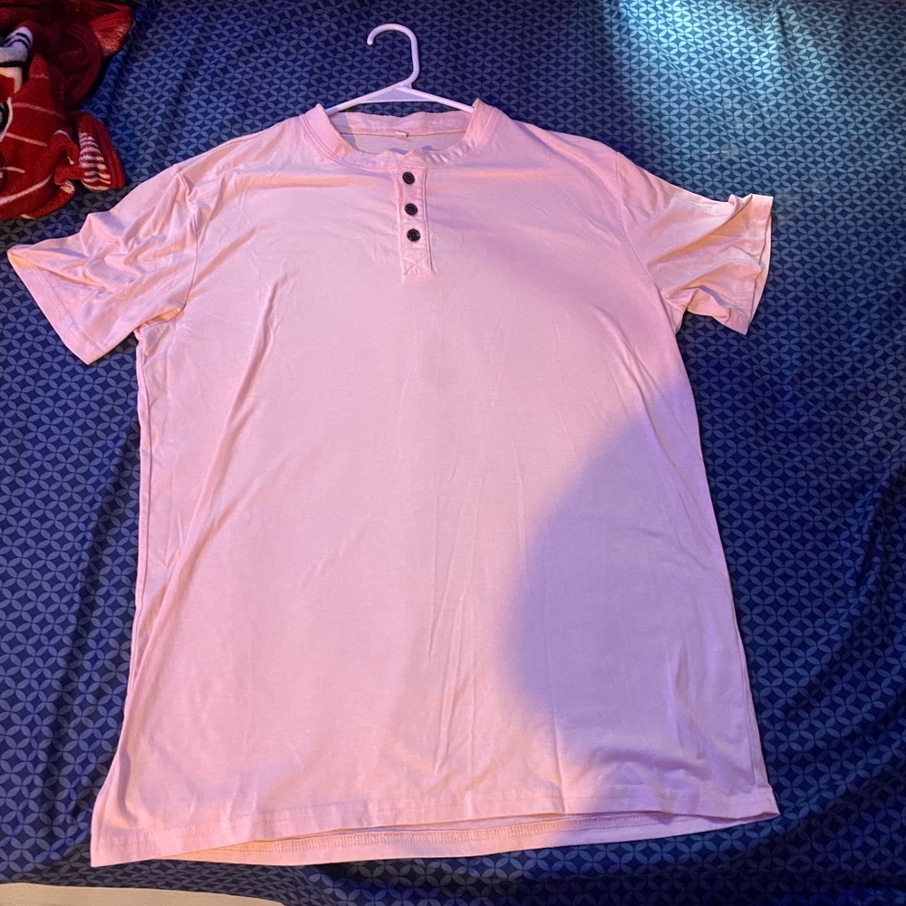 Light Pink Polo Shirt Size ADULT LARGE